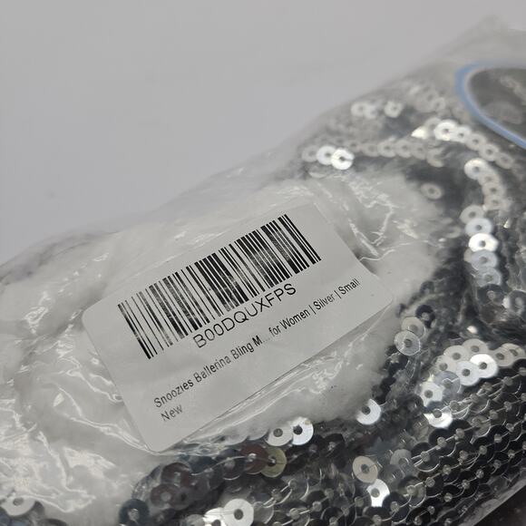 Snoozies Ballerina Bling Metallic Shine Women Slippers | Small, Silver 5-6 - Picture 3 of 3